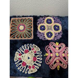 Vintage Woven Square & Circular Decorative Trivets  Hot Pads Wall Decor 70's